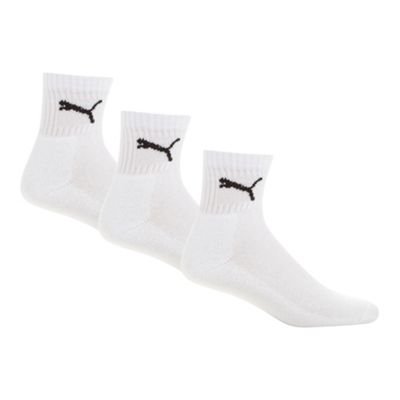 Puma Pack of three white short crew socks